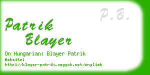 patrik blayer business card